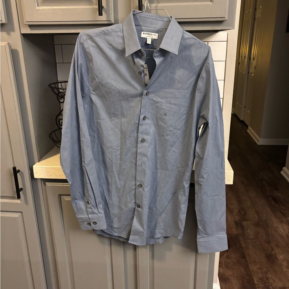 Express Men's Light Blue Dress Shirt